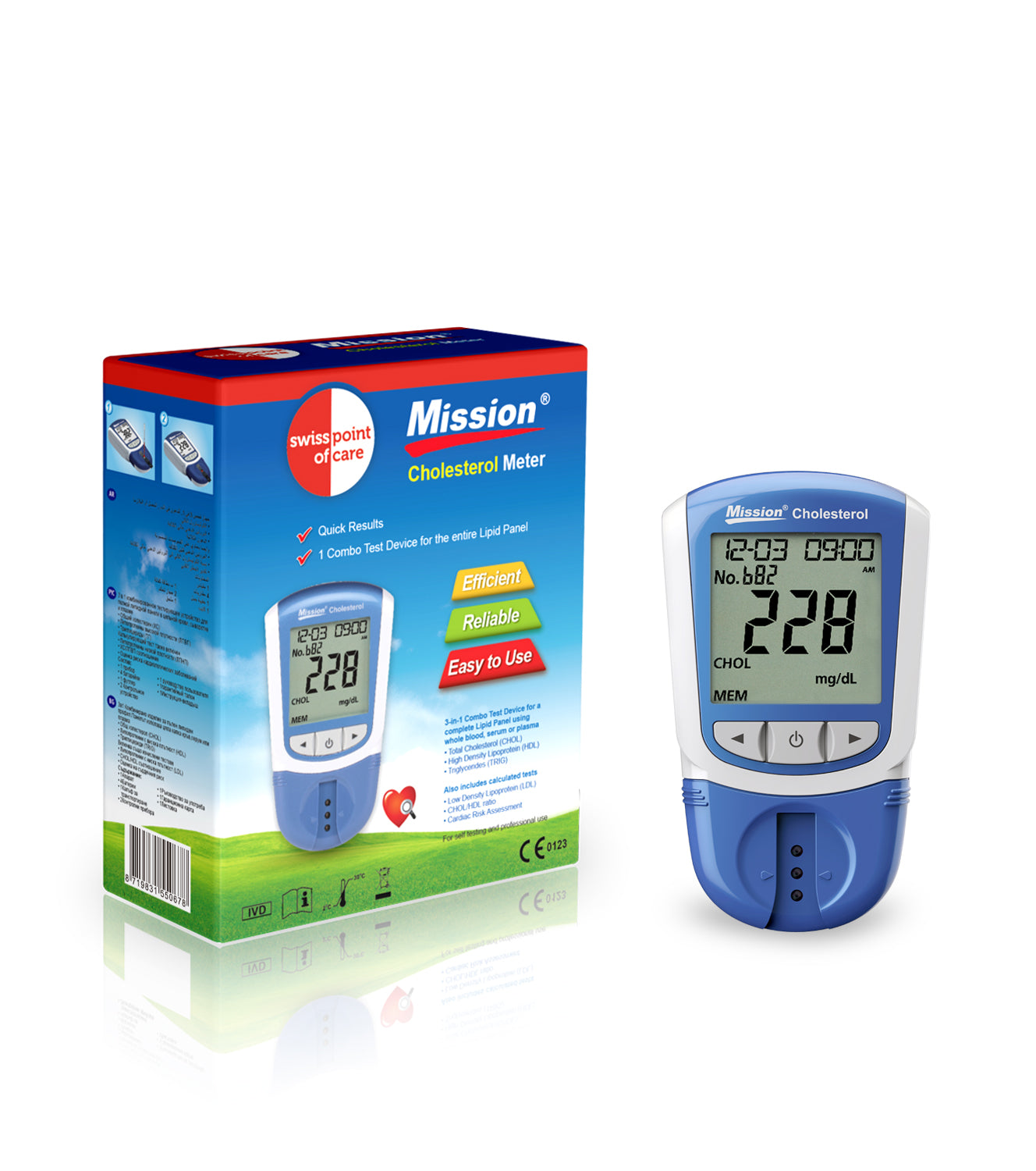 Testeur de cholestérol Mission 3 en 1 (sans bandelettes)
