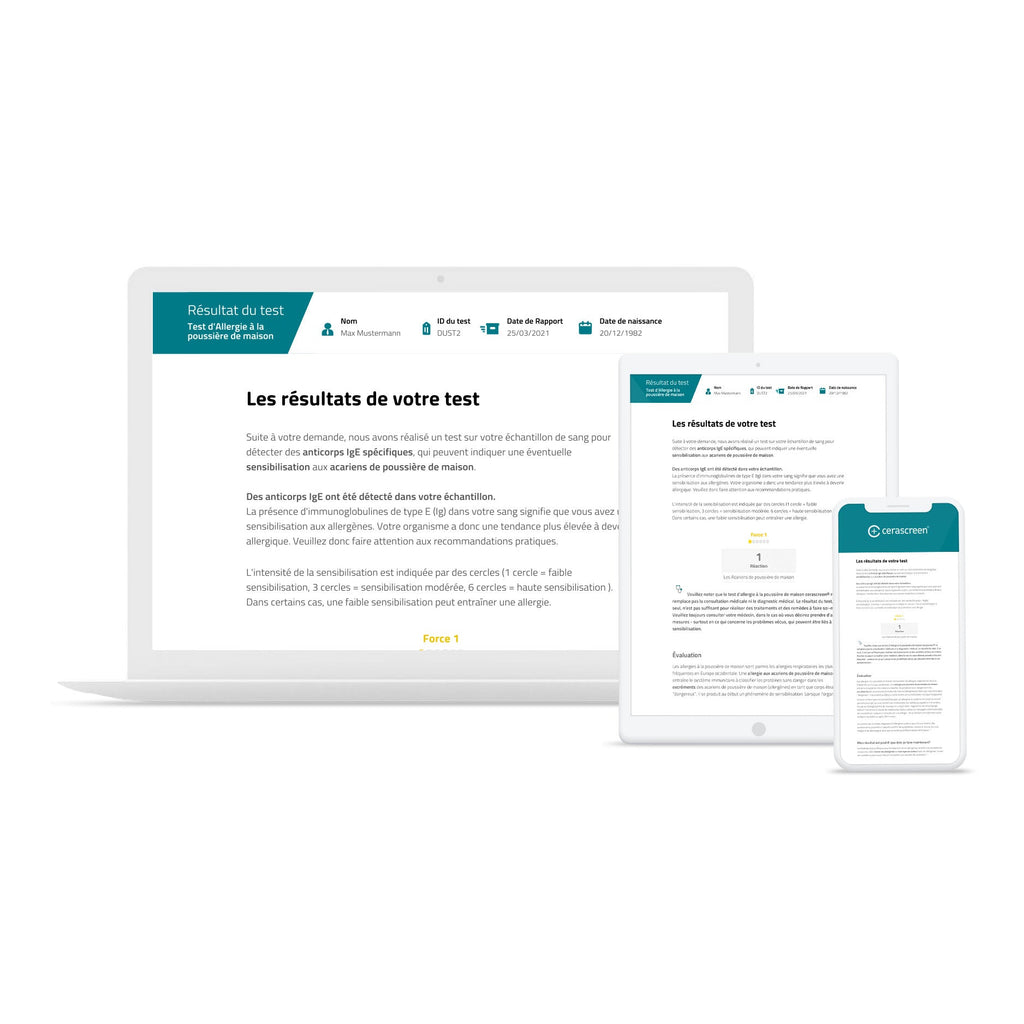 Test d'allergie aux acariens de poussière de maison