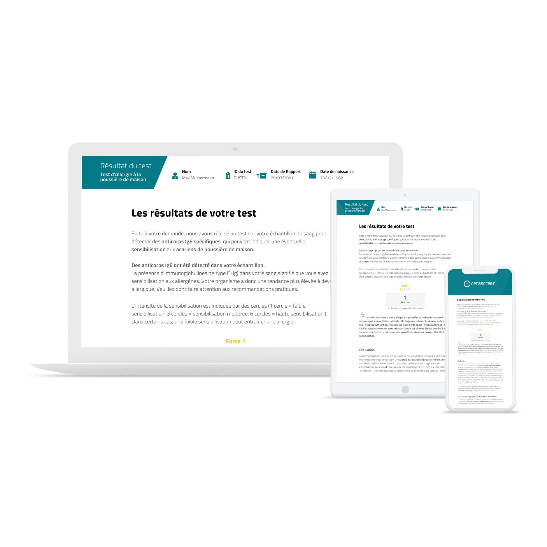 Test d'allergie aux acariens de poussière de maison