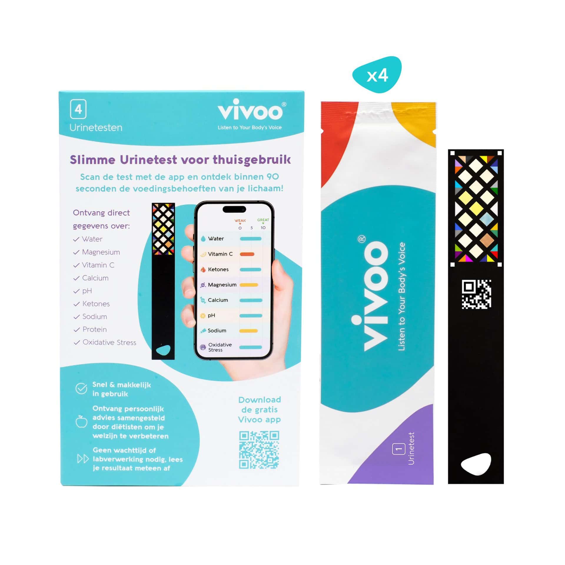 Test d'urine Vivoo (9 paramètres en 1) (4 unités)