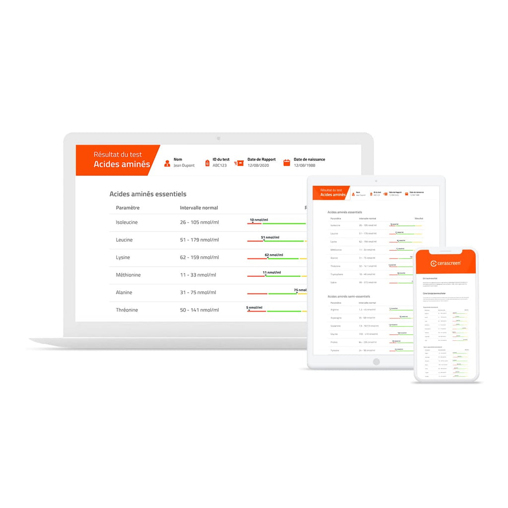 Test de carence en acides aminés essentiels, semi et non essentiels