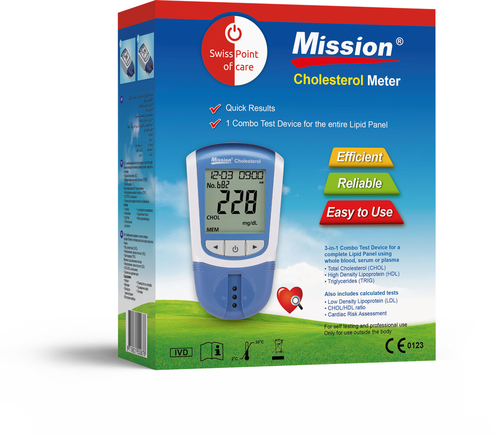 Mission 3-in-1 Cholesterol Meter Starterpack (incl 5 Tests)