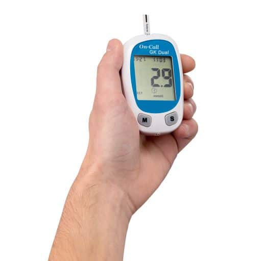 On Call GK Dual: Blood Glucose and Ketone Monitoring System mg/dl (no strips, lancets and lancing device included)