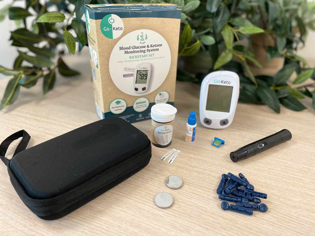 Kit de démarrage Go-Keto pour lecteur de glycémie et de cétone MMOL (incluant 10 bandelettes de cétone)