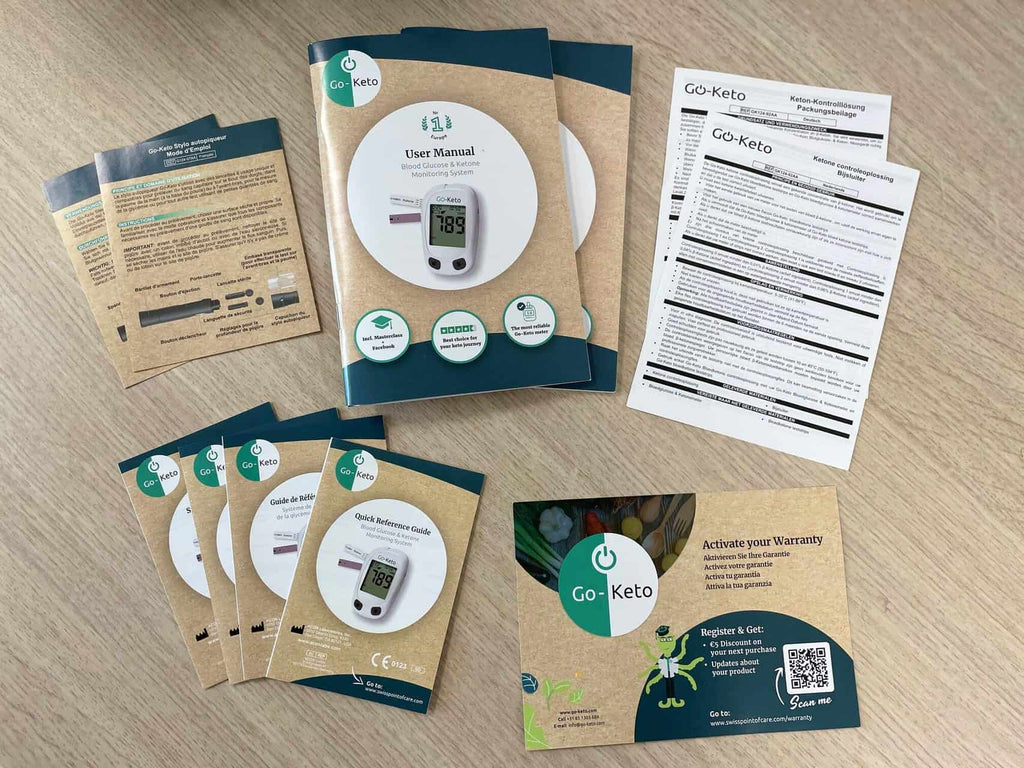 Kit de démarrage Go-Keto pour lecteur de glycémie et de cétone MMOL (incluant 10 bandelettes de cétone)