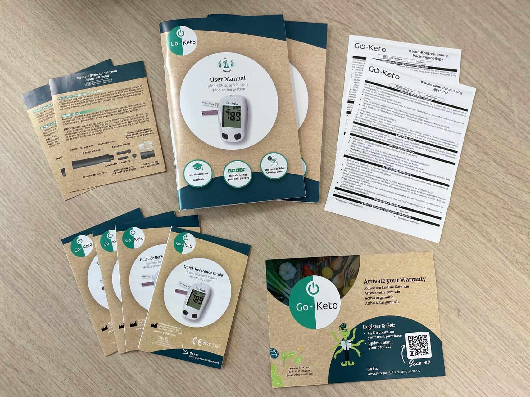 Kit de démarrage Go-Keto pour lecteur de glycémie et de cétone MMOL (incluant 10 bandelettes de cétone)