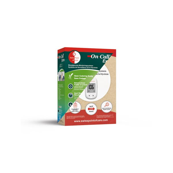 Swiss Point of Care On Call Extra Glucose Meter Starterpack (10 strips)