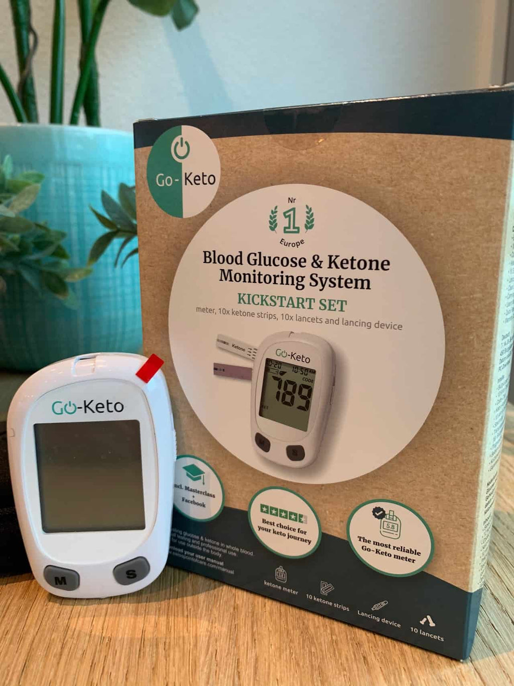 Kit de démarrage Go-Keto pour lecteur de glycémie et de cétone MMOL (incluant 10 bandelettes de cétone)