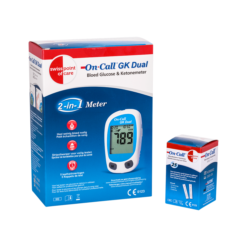 GK Dual Glucose and Ketone Meter Kickstart Set Basic mg/dl (incl 25 ketone strips)