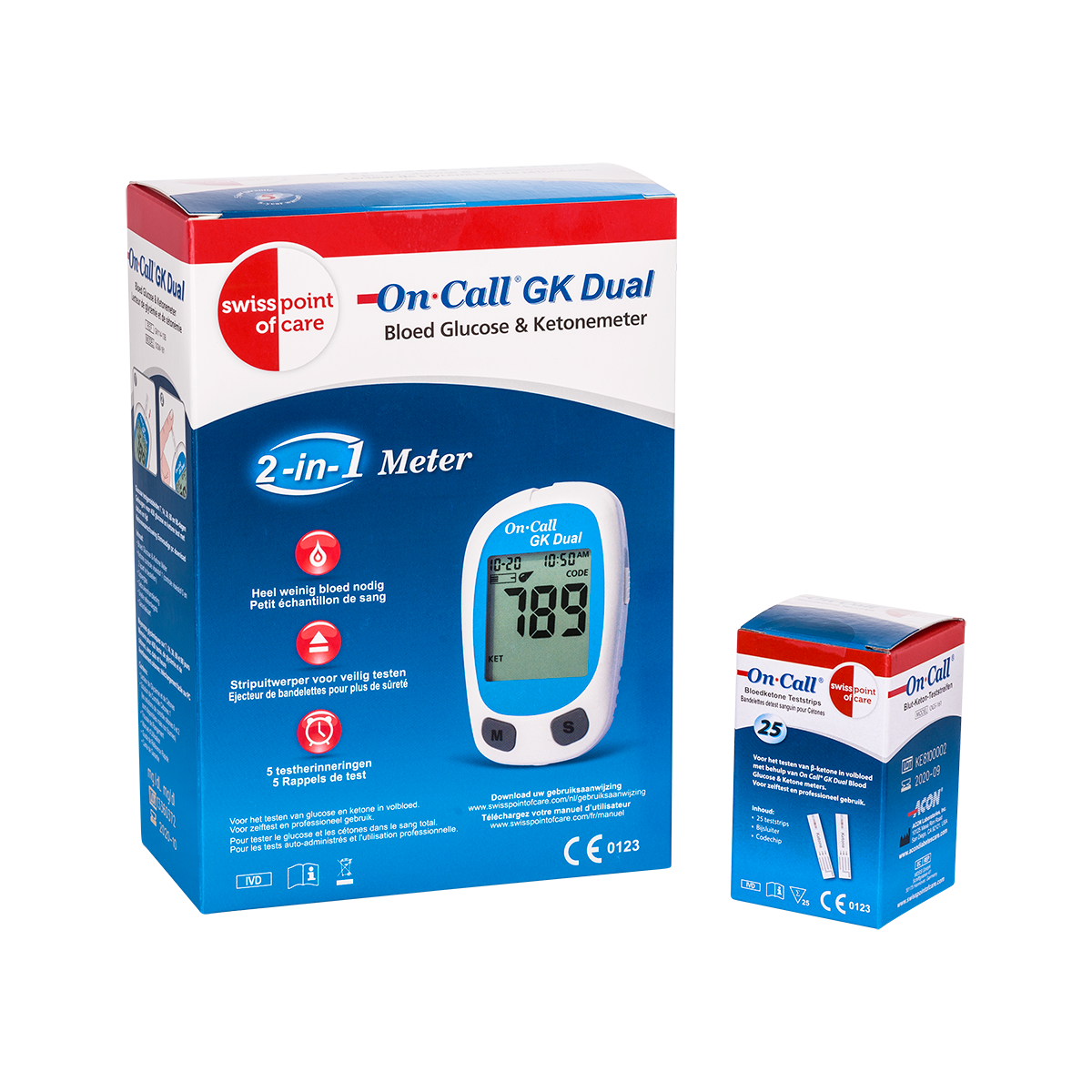 GK Dual Glucose and Ketone Meter Kickstart Set Basic mg/dl (incl 25 ketone strips)