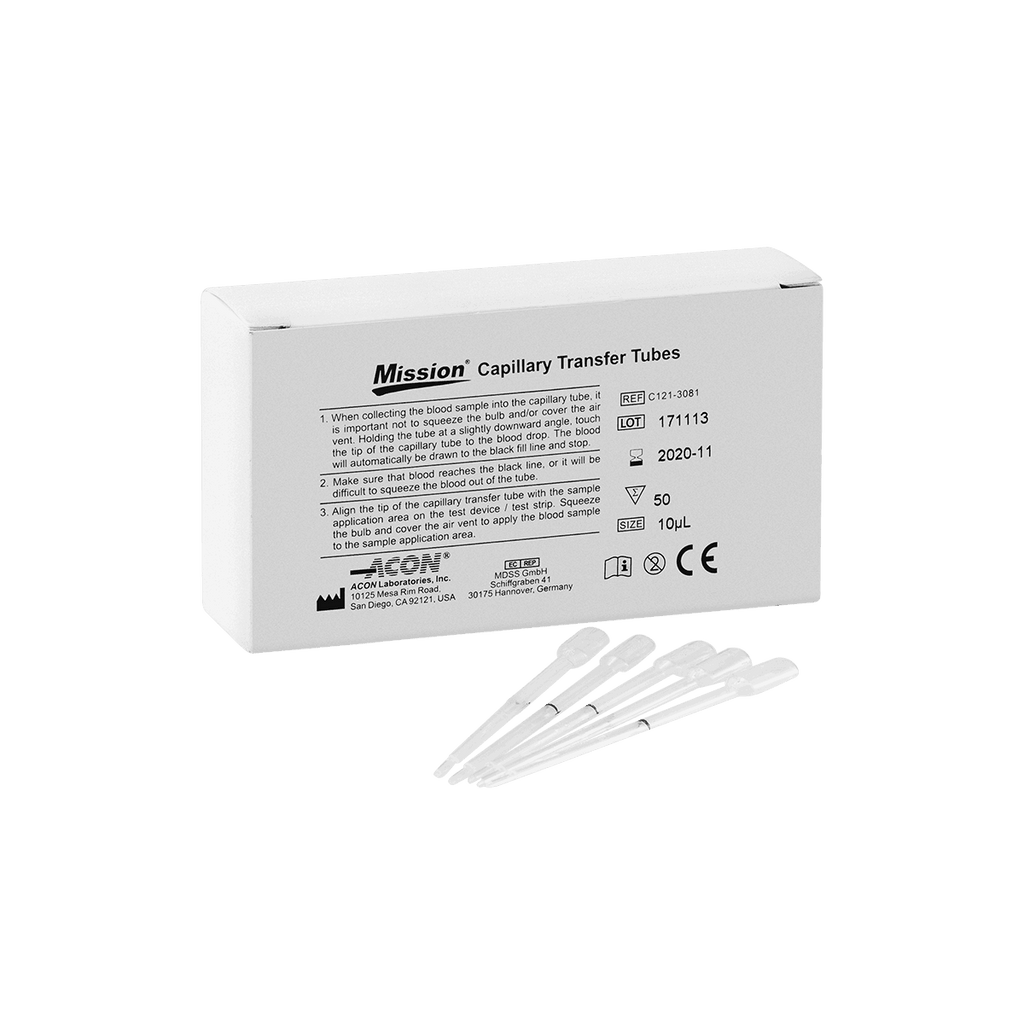 Mission Plus Hb 10µl Capillary Blood Transfer Tubes (x50)