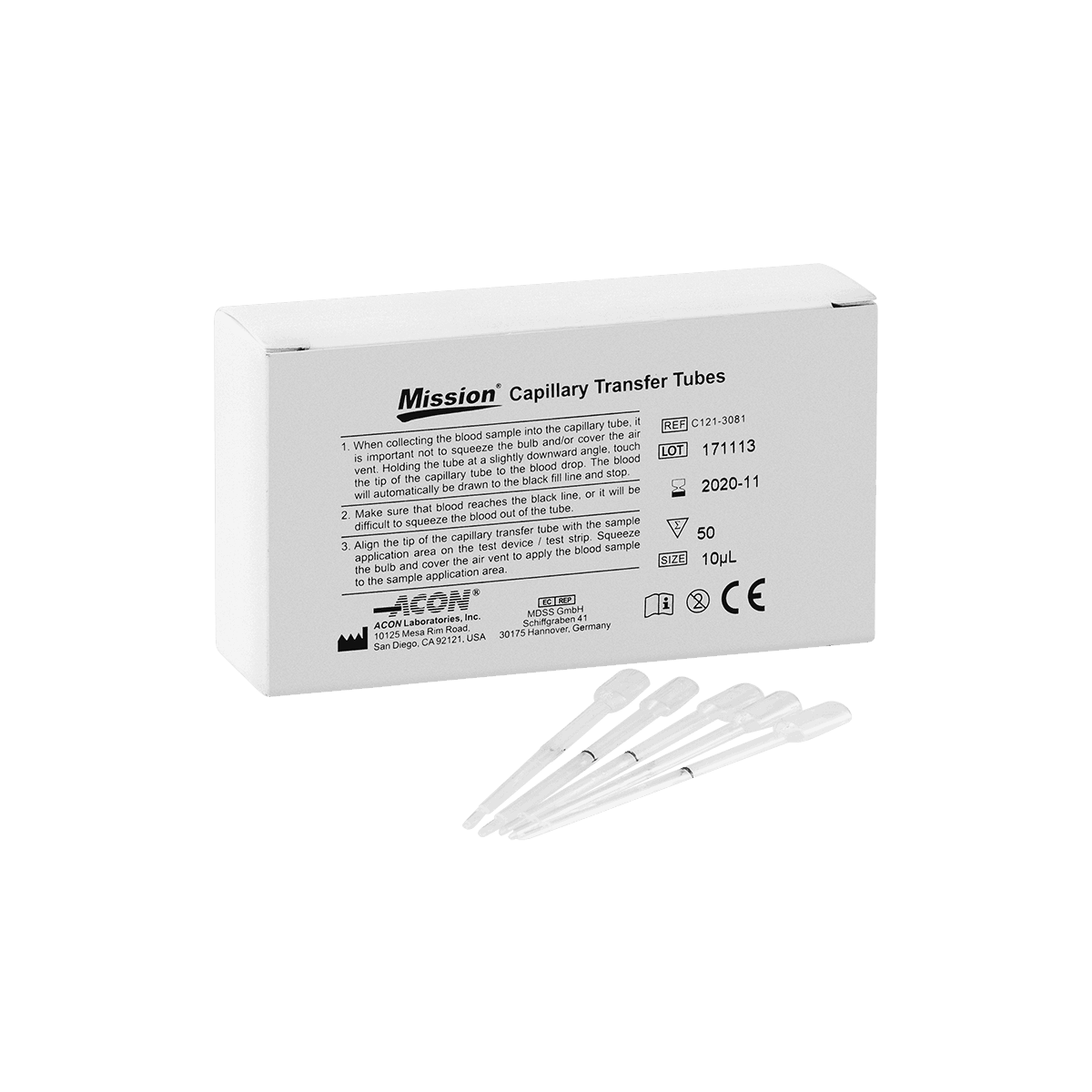 Mission Plus Hb 10µl Capillary Blood Transfer Tubes (x50)