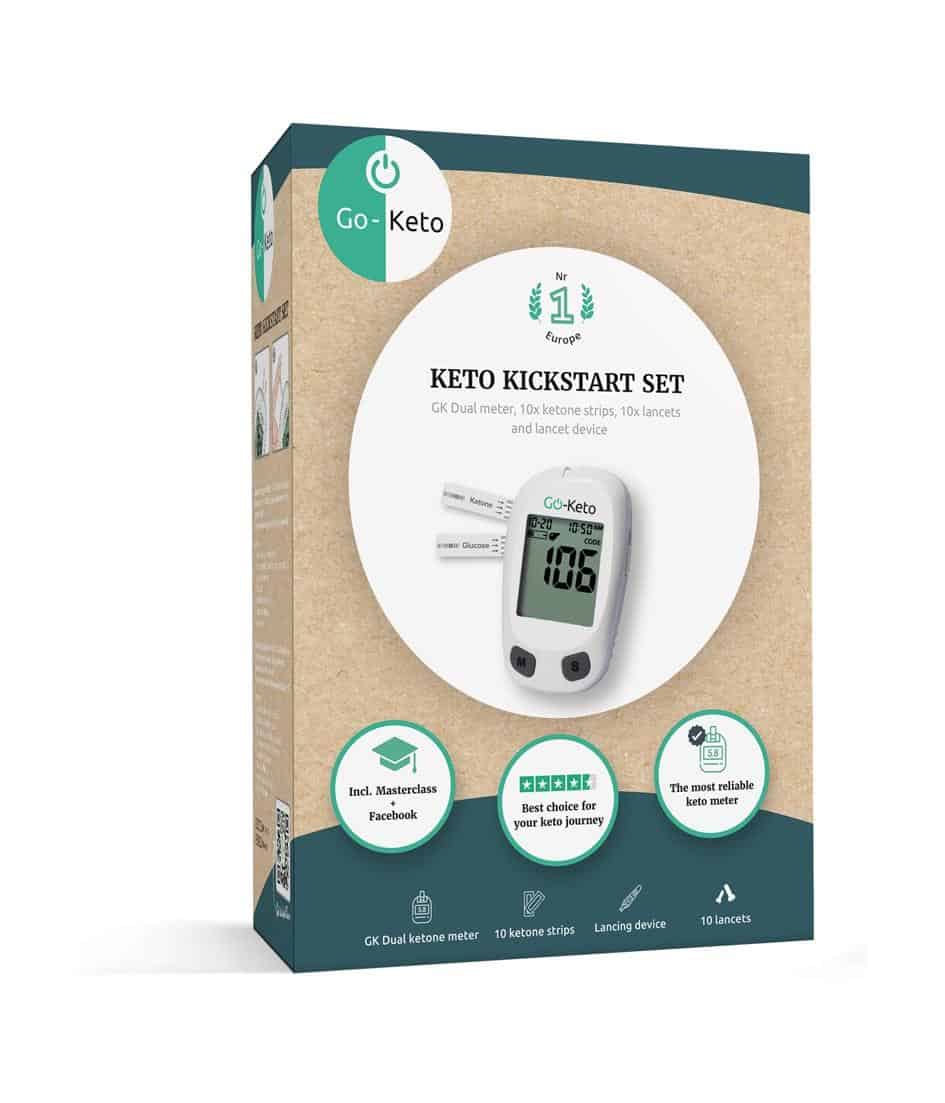 Kit de démarrage Go-Keto pour lecteur de glycémie et de cétone MMOL (incluant 10 bandelettes de cétone)