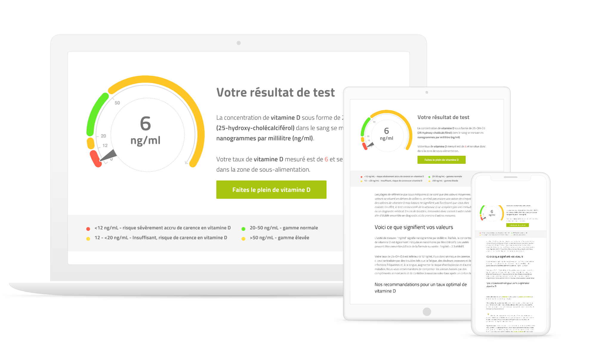 Test Taux de vitamine D - 25-OH-D3